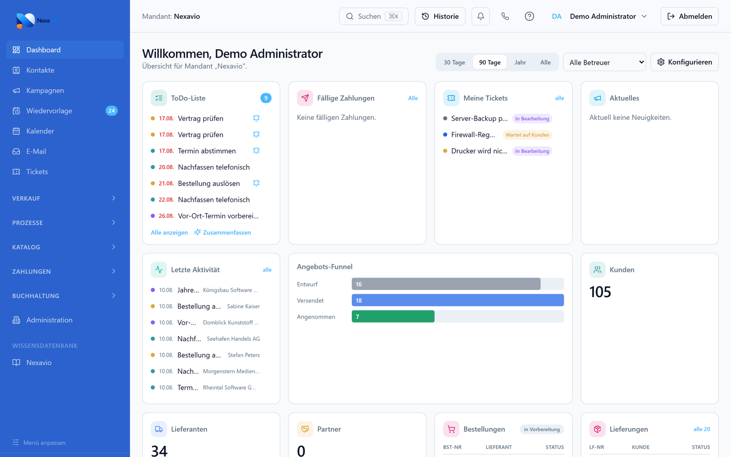 Nexavio Dashboard